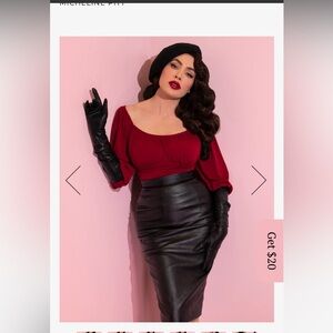 GUC dark red Vixen by Micheline Pitt peasant top.